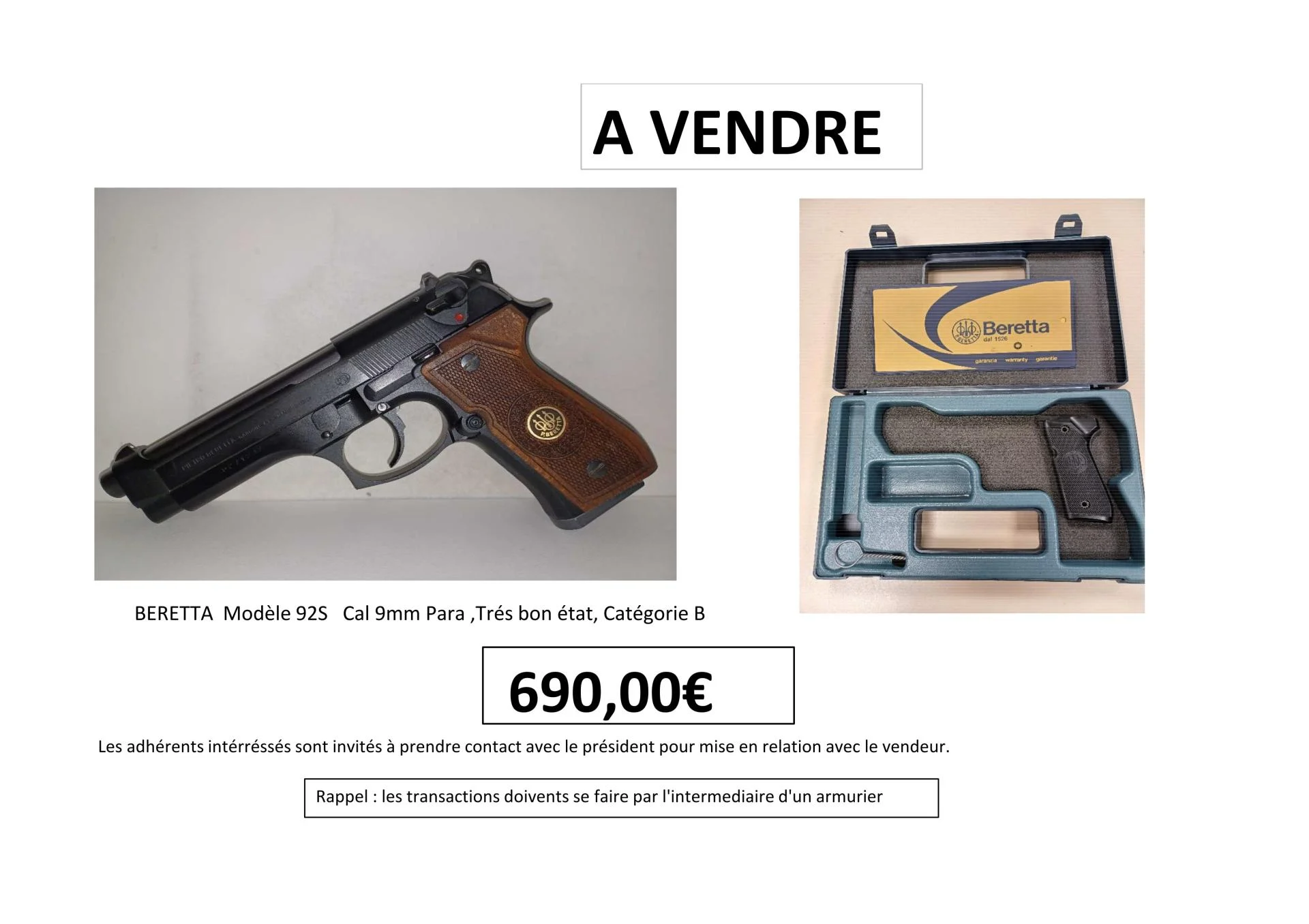 Annonce beretta 92 s