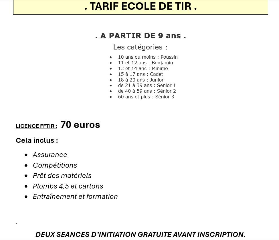Tarif edt